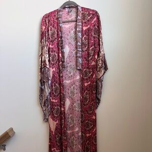 Anthropologie Floral Swirl Cover-Up Kimono